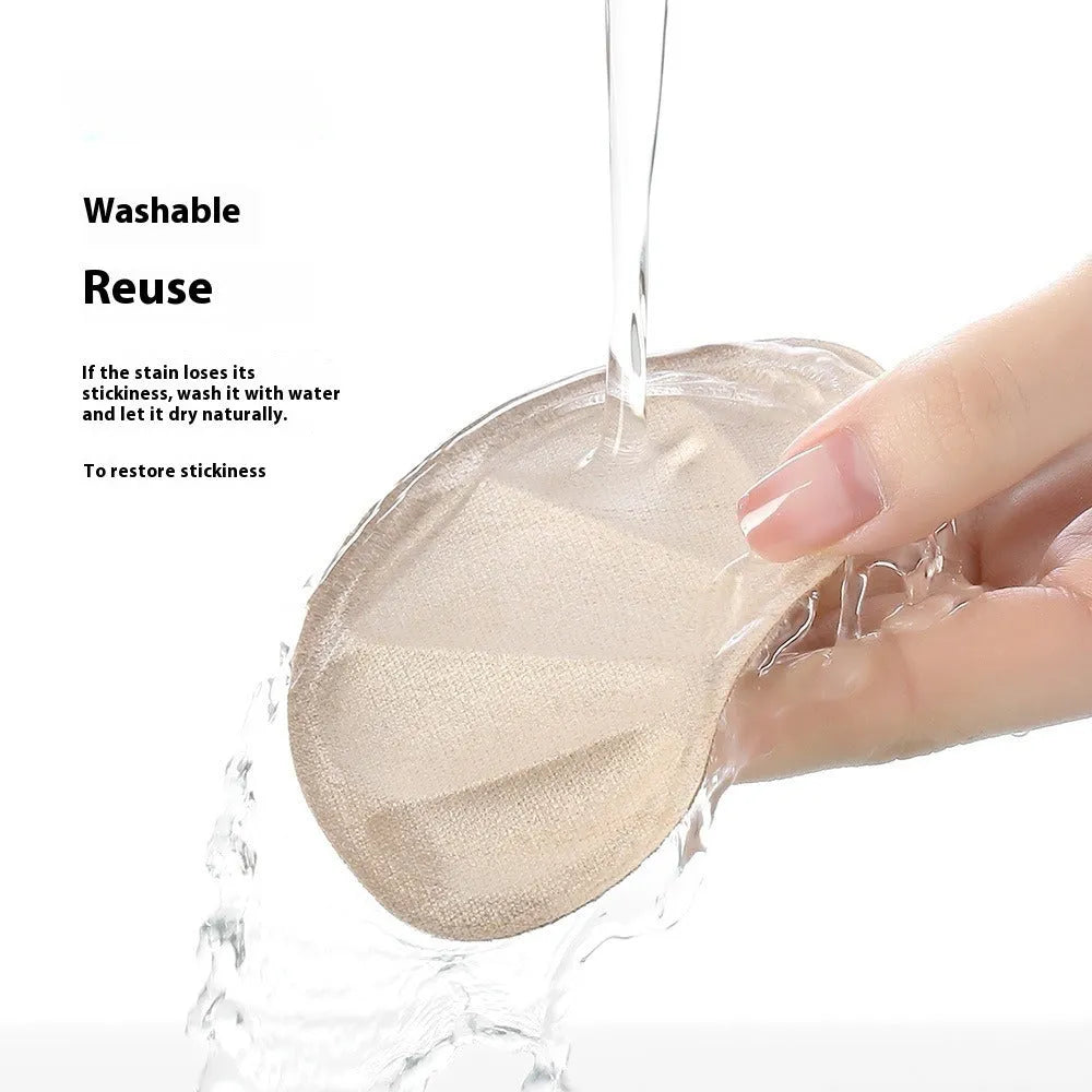 Three pairs of camel-coloured anti-slip heel cushion pads measuring 9.3x6cm