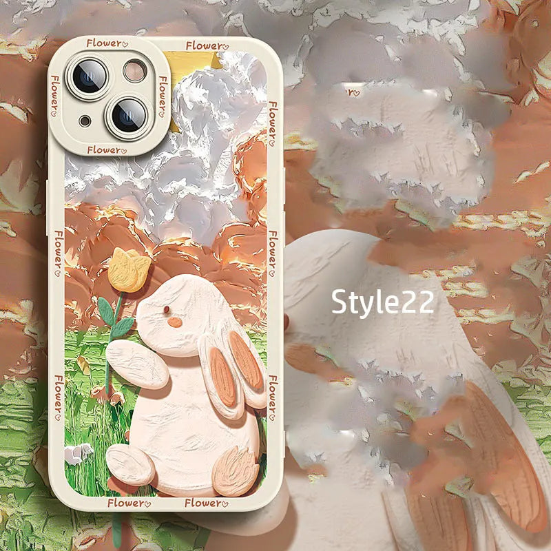 Silicone cartoon mobile phone case for Apple iPhone 14 Pro Max with colourful drop prevention design