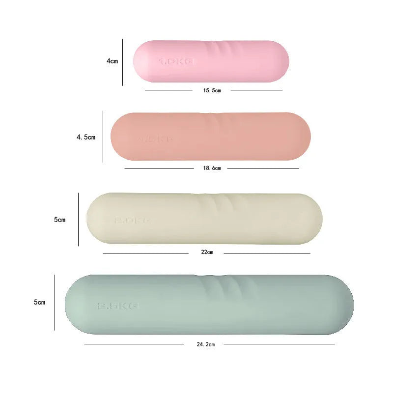 Silicone-edged hand-drawn dumbbell stick for non-slip fitness training in various colours