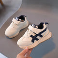 Children's white casual sneakers with Velcro strap and rubber sole