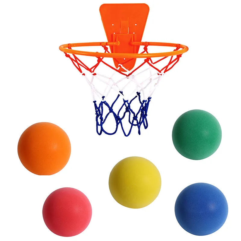 Silent high density foam sports ball indoor mute basketball in green colour with blue box
