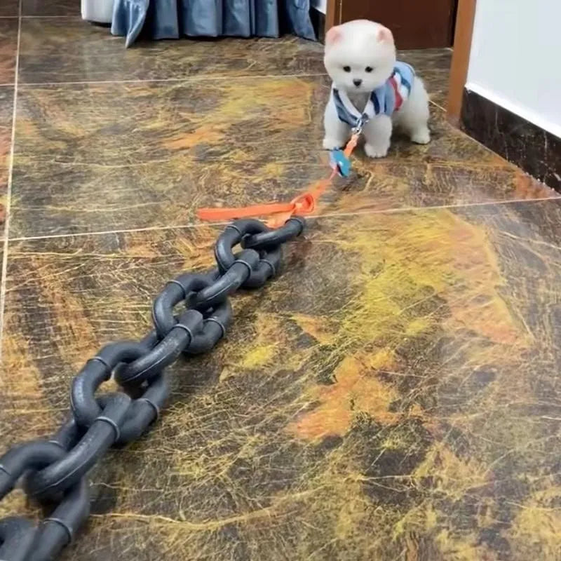 Simulated dog leash filming prop with rough rope design in antique bronze finish