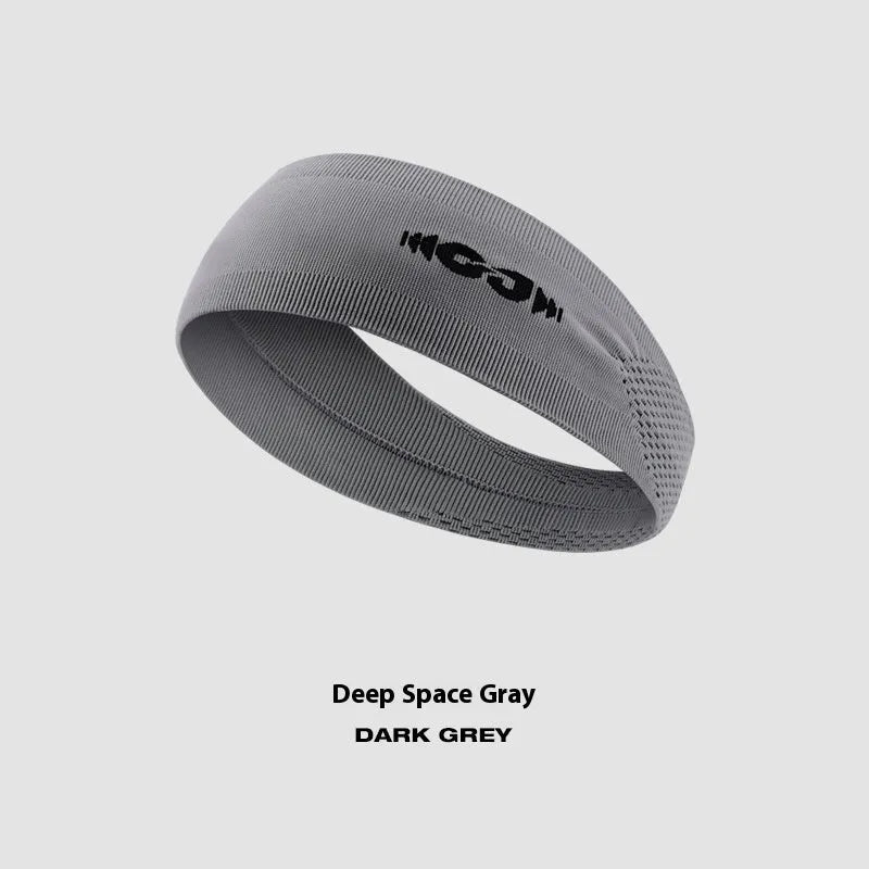 Seamless knitted exercise hair band in black, grey, or blue for sports and fitness activities