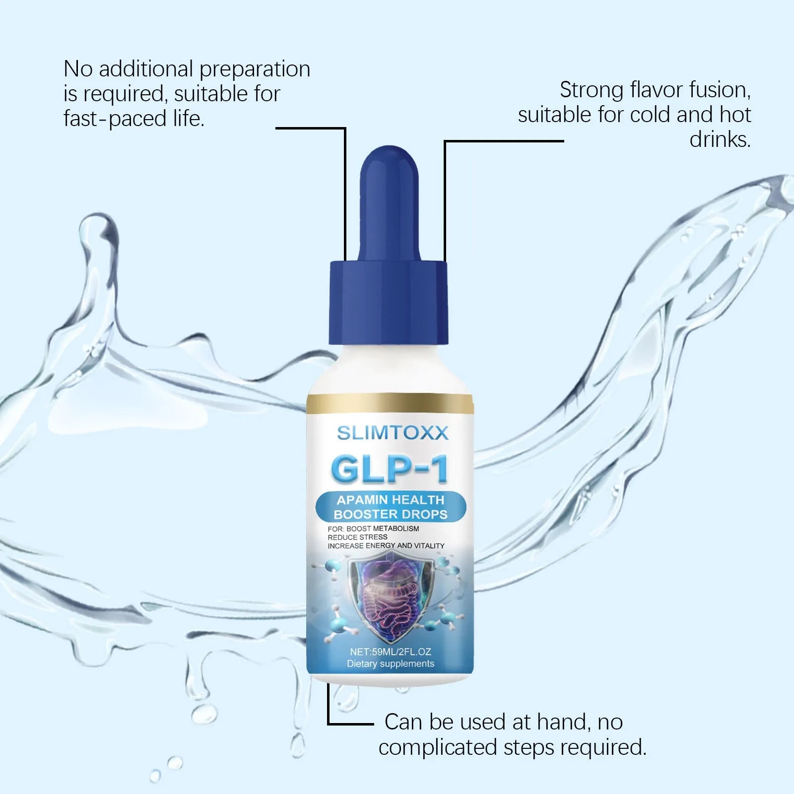 59ml bottle of mild body care drops with traditional Chinese medicine extract and droplet applicator