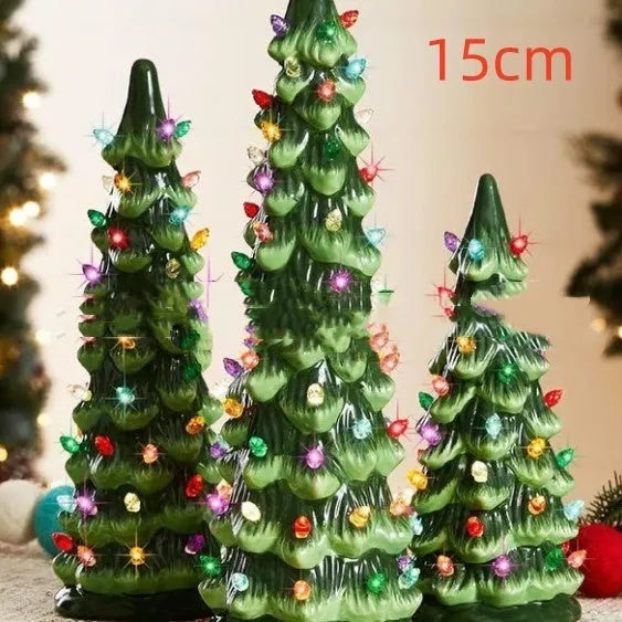 Resin Christmas tree decorations with LED lighting in European style designs