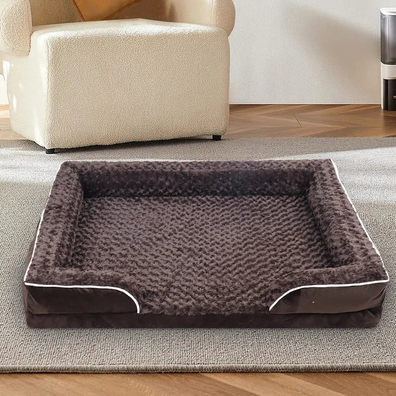 Removable washable waterproof dog kennel mat in light grey, shown in a metal crate.