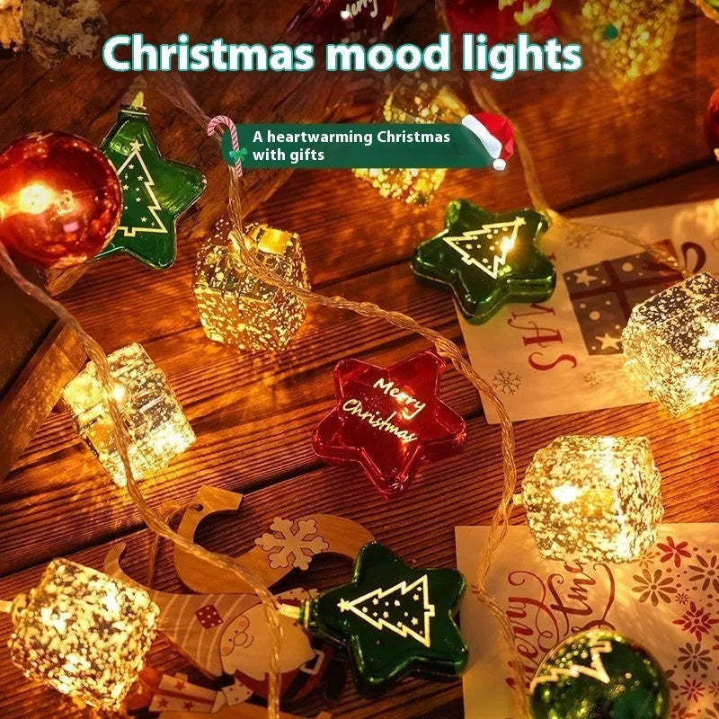 XINGX heart-shaped electroplated ball Christmas tree pendant lights in metallic colours