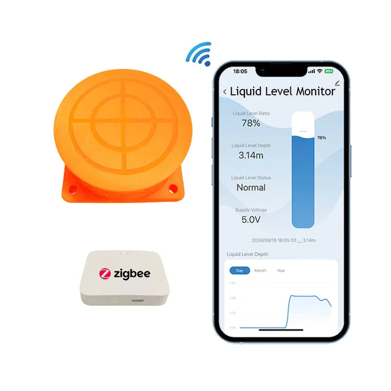 Moray ME201W wireless water and fuel level sensor with smartphone app control for remote tank monitoring