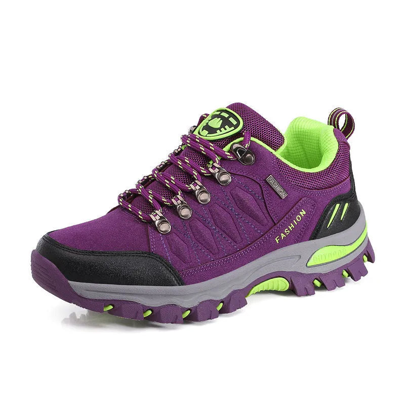 Outdoor hiking shoes low-top rubber sole solid colour design for off-road trekking