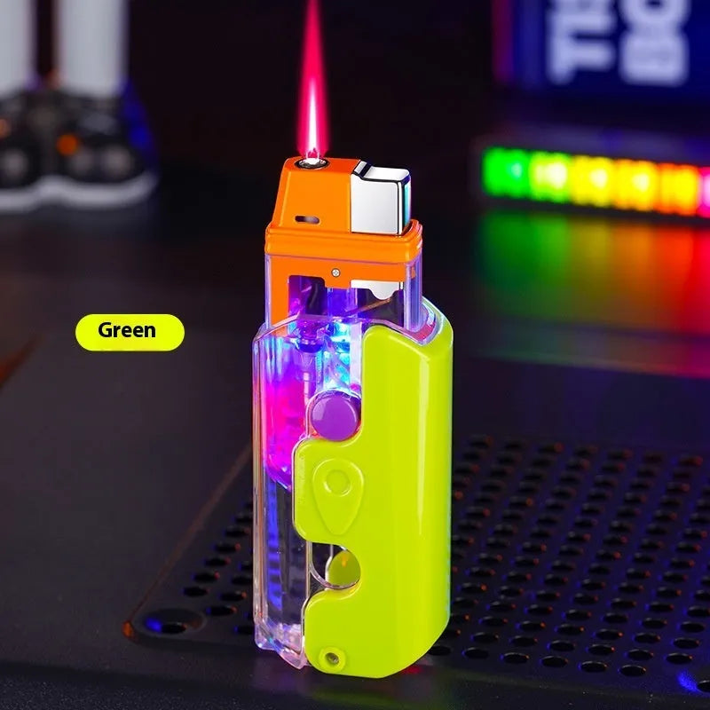 Colourful plastic radish-shaped lighter in orange, purple or green with wind-resistant design