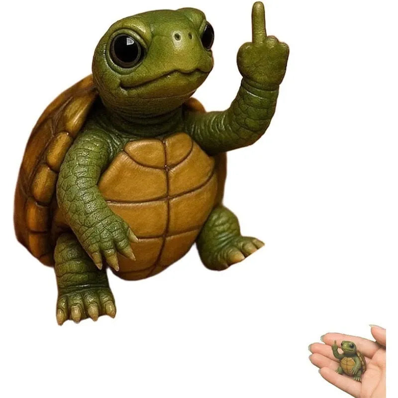 Mini funny animal resin doll with middle finger gesture in cat, dog, elephant styles.