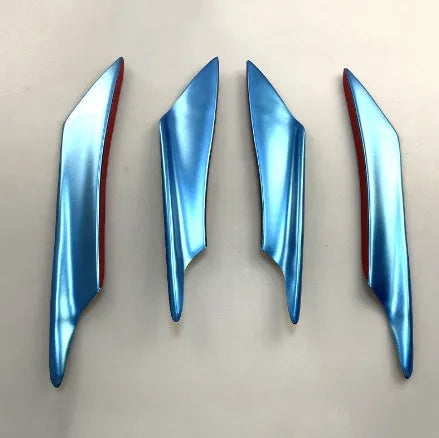 Carbon fibre pattern automotive bumper blade spoiler set of four pieces for car modification