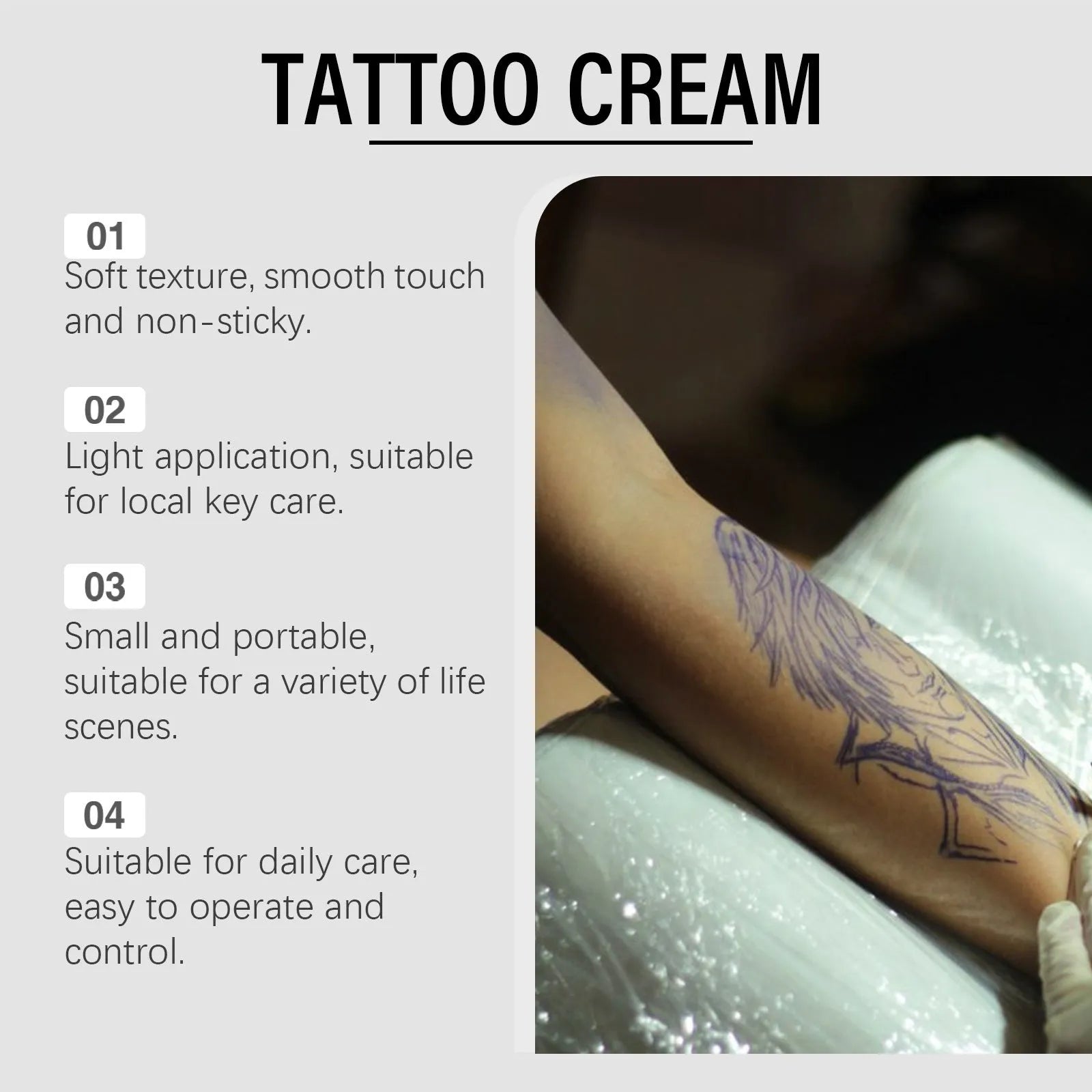 Nourishing moisturising tattoo neck cream 50g jar with honey and chamomile ingredients