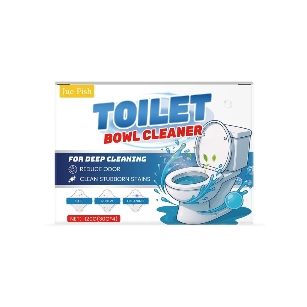 Four sachets of toilet cleaning powder for urine stain and odour removal, total 120g.