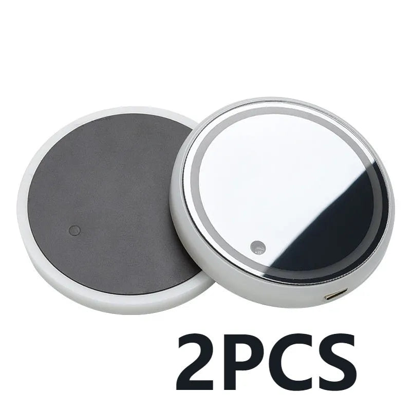 LED cup coaster with 7 colours USB rechargeable for car cup holder, 68mm acrylic