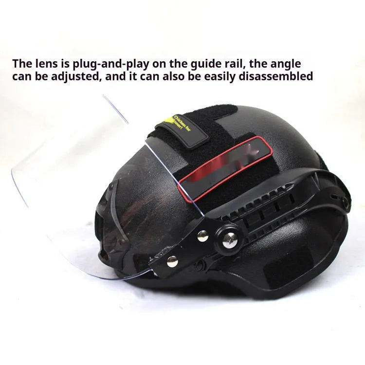 Transparent anti-riot tactical helmet with explosion-proof mask in multiple colour options