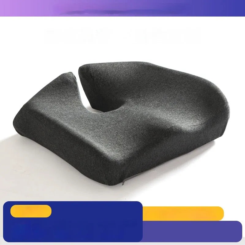Memory foam office chair cushion for lumbar support measuring 36x40cm in black, grey or light grey