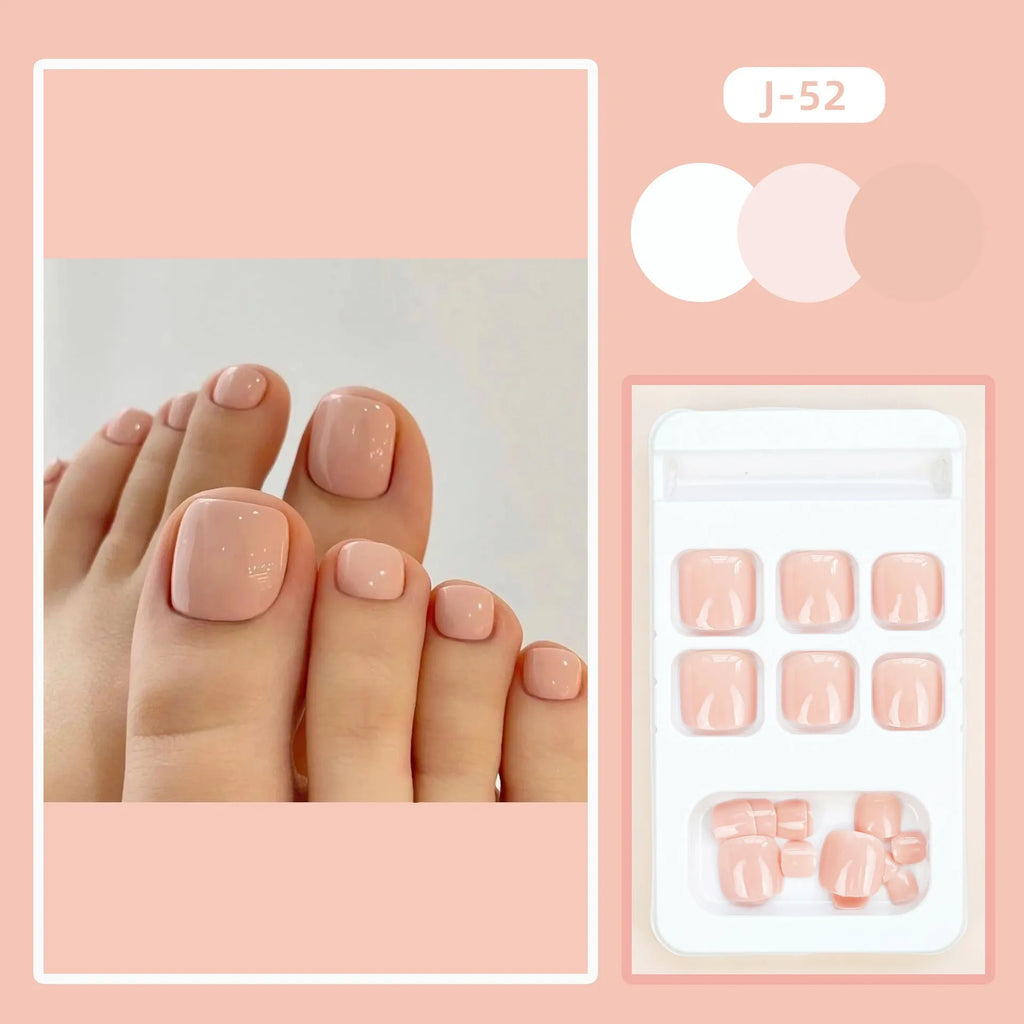Fashion Personality Toe Nail Stickers set in skin colour with glue for ins style pedicure