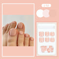 Fashion Personality Toe Nail Stickers set in skin colour with glue for ins style pedicure