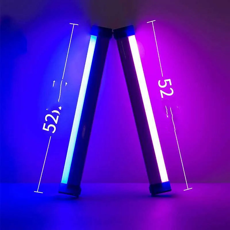 Rechargeable LED tube night light in blue and purple colours with USB charging cable