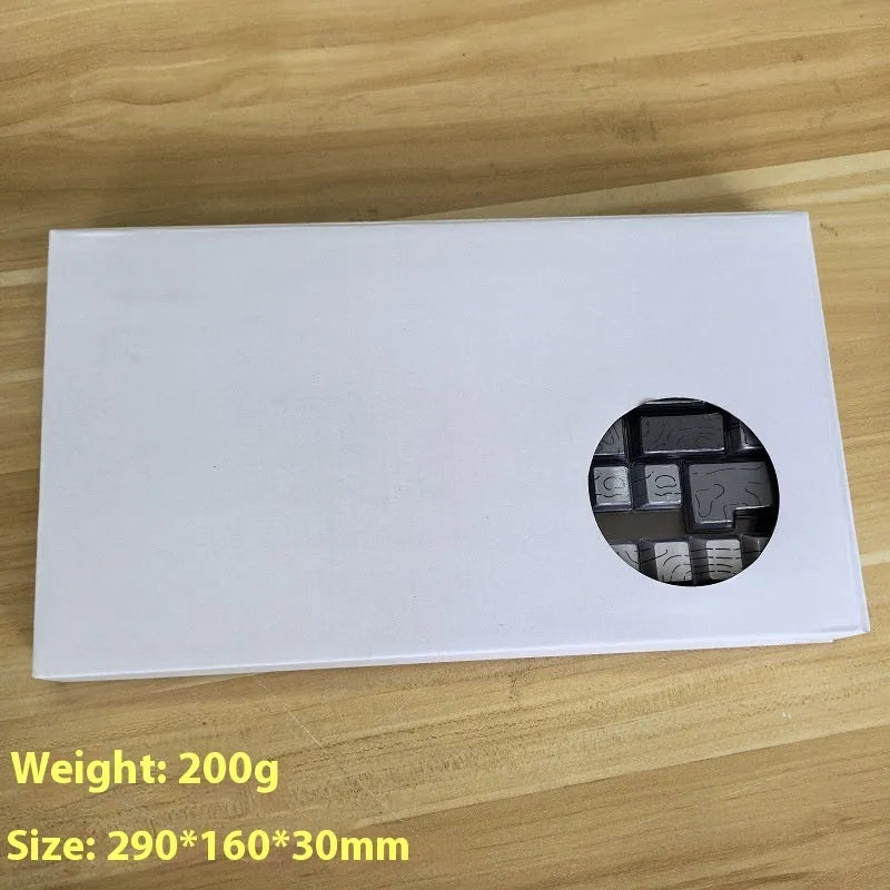 Black Rose Contour Line two-color crack luminous plastic key cap set with black powder colour, 290x160x30mm
