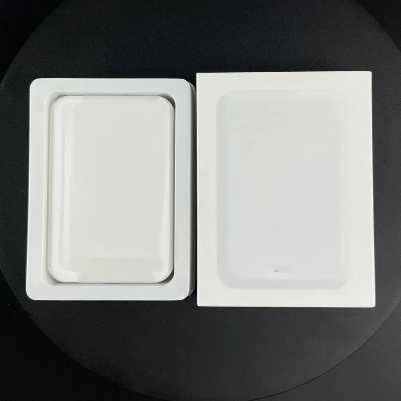 White portable power bank with magnetic wireless charging and 5000mAh capacity