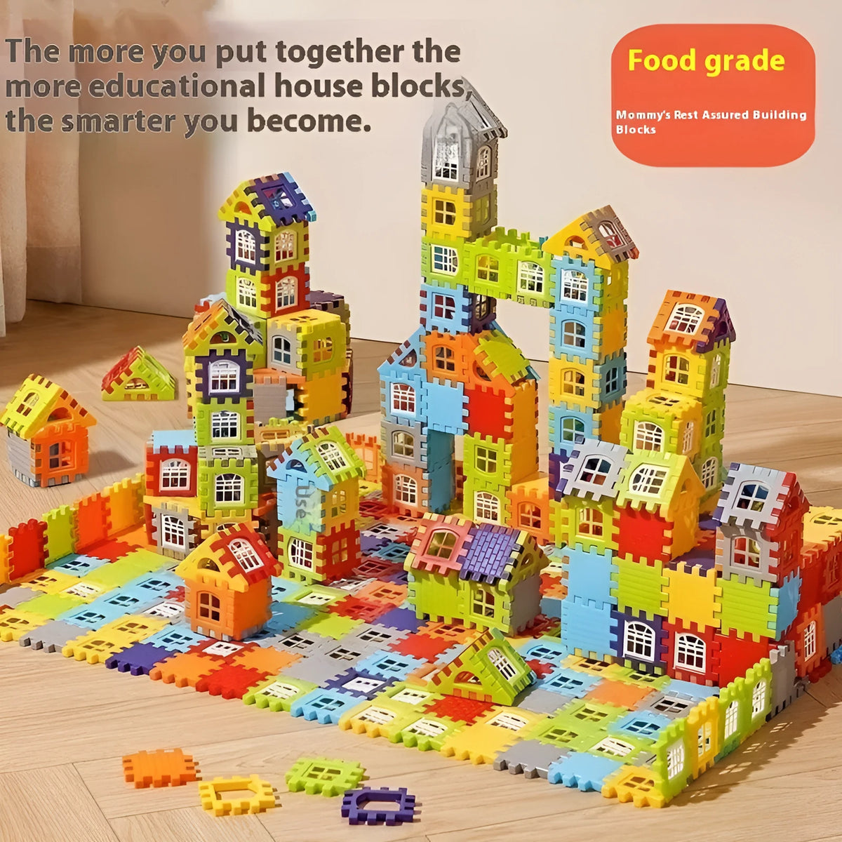 Children's oversized plastic building blocks, large particle educational toy for ages 4-6, multi-piece bag options