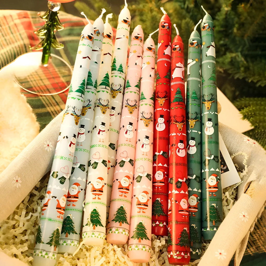 Home Christmas banquet decoration atmosphere paraffin cylinder candle in bright red, 2.2x25cm with 5-8 hour burn