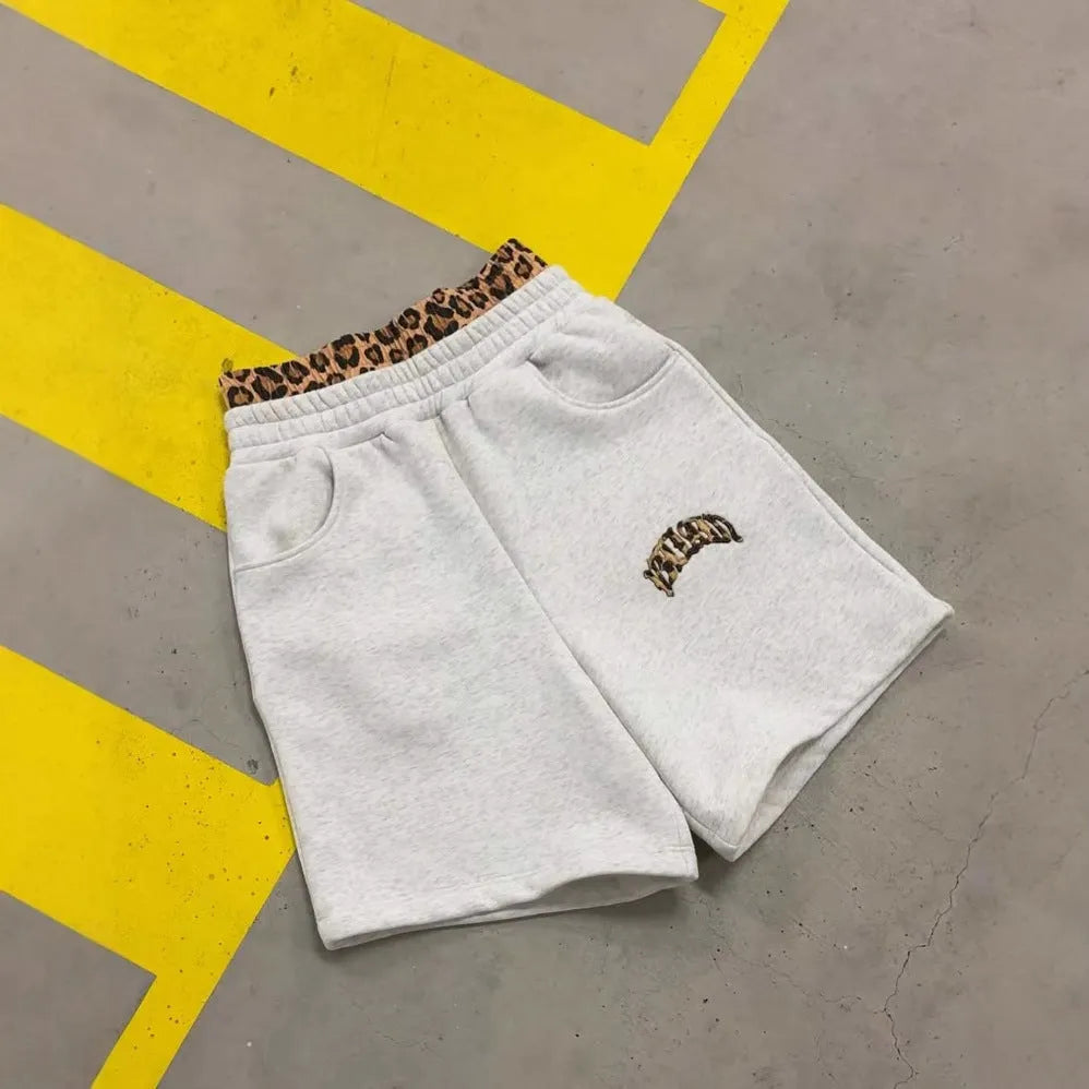 Men's patchwork double waist loose trousers in elastic fabric for hip hop and sports wear