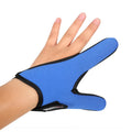 Two-finger fishing glove showing diving cloth back and microfiber palm in free size