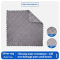 Silver wire microfibre cleaning rag for pots and bowls in 20x20cm and 25x25cm sizes with multiple style options