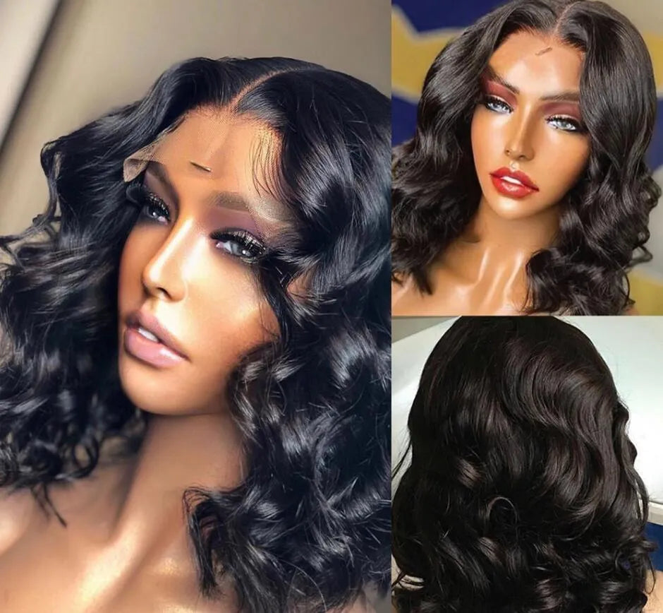 High temperature silk medium-length curly women's wig in Gradient Brown, star fashion style, 12 inch option