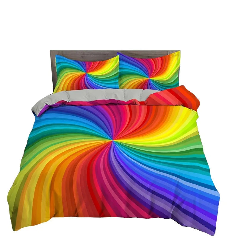 3D digital printing bedding set with Nordic pattern, chemical fibre, fitted sheet style, available in multiple sizes