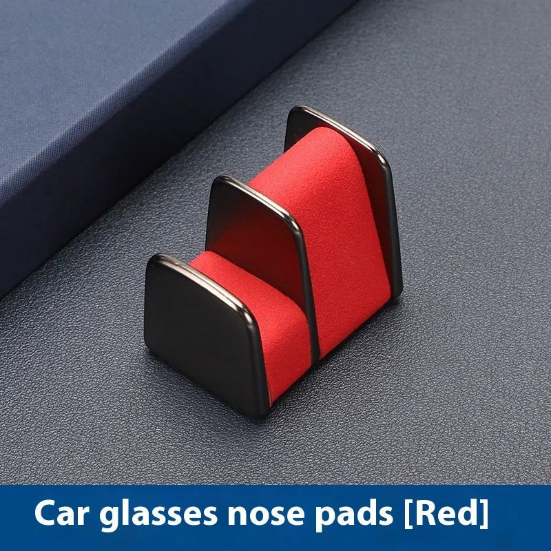 Car dashboard glasses clip nose pad holder in zinc alloy leather