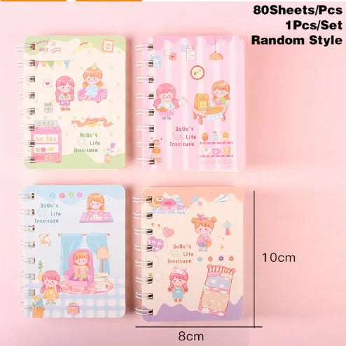 105x80mm cloth cover coil notebook with screw binding showing random colour design options