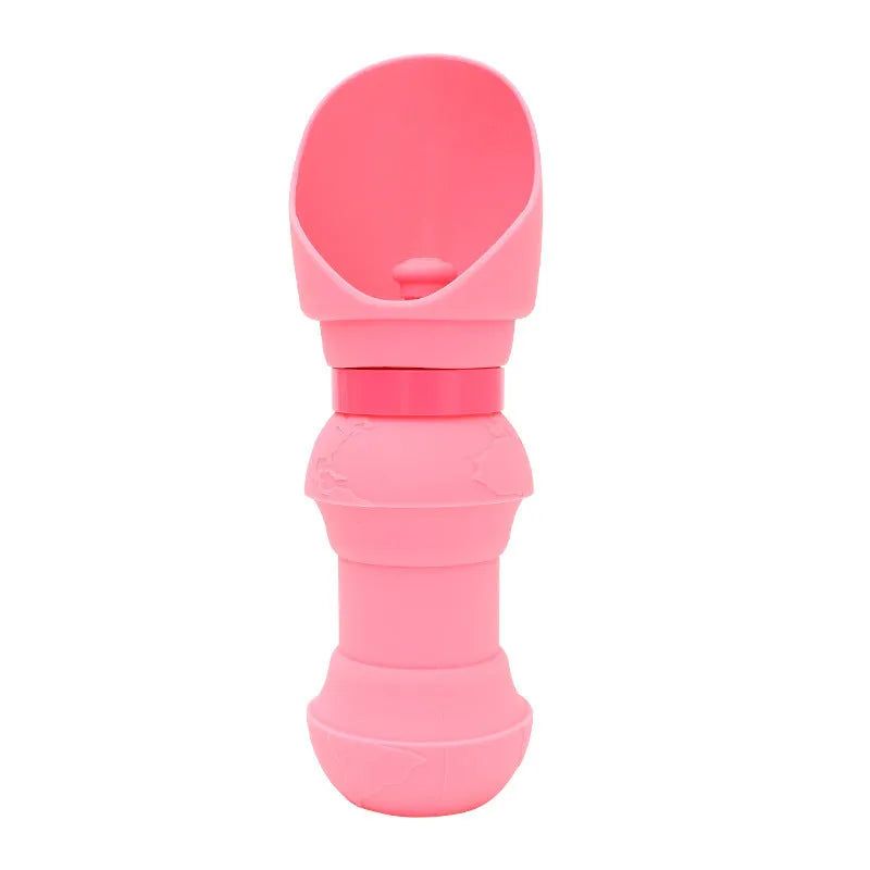 Portable silicone folding pet cup in 550ml size, collapsed for storage