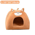 Cloth cat bed with removable cover available in three sizes for indoor use