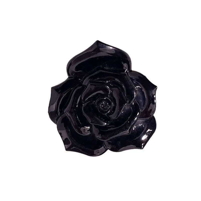 Retro three-dimensional rose grip camellia back head half tie hairpin for women in 6cm size