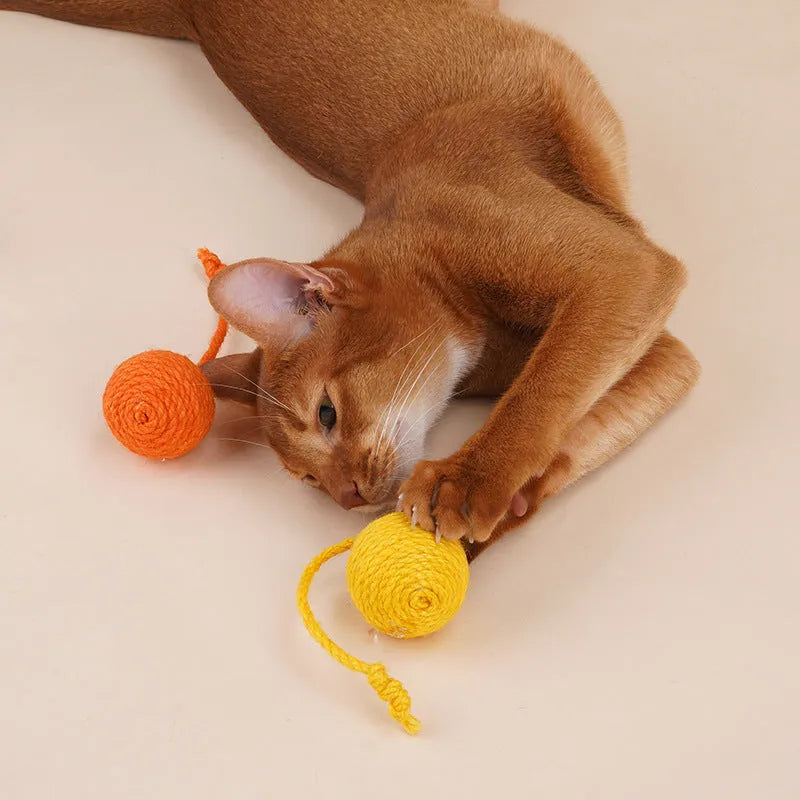 Cat toy set with teaser stick and bite-resistant catnip ball in blue colour, 255x105mm