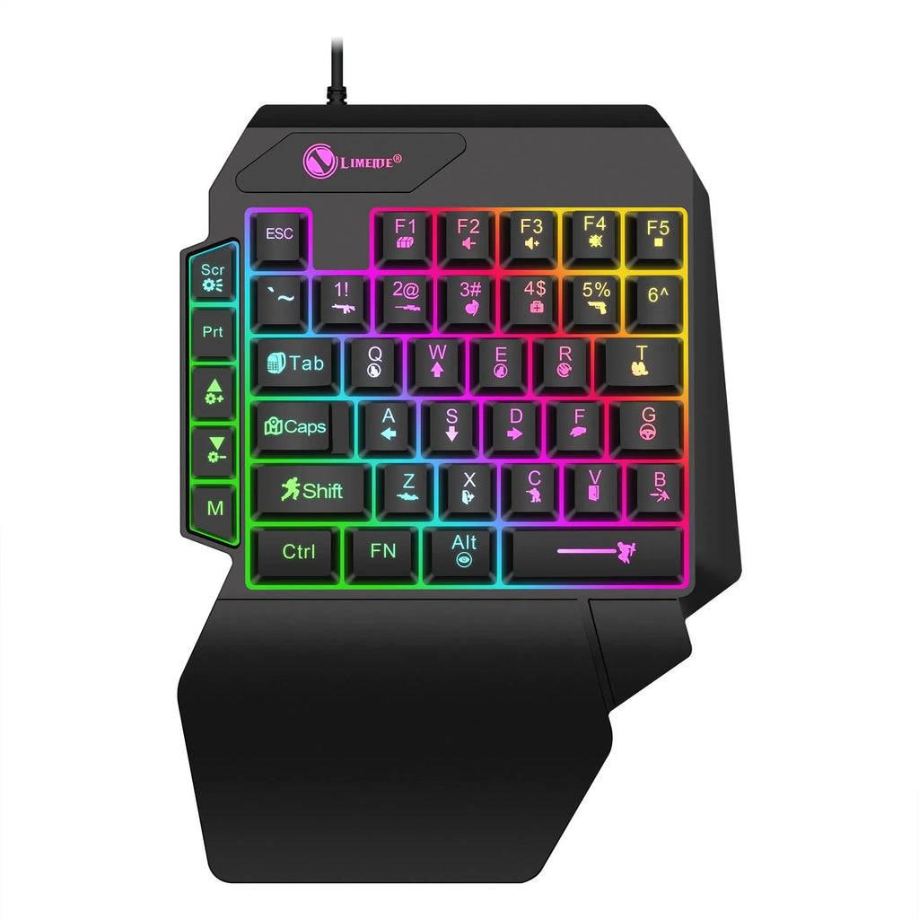 Luminous gaming mechanical keyboard mouse converter with GK103S one-handed keyboard and 1.2 metre USB cable