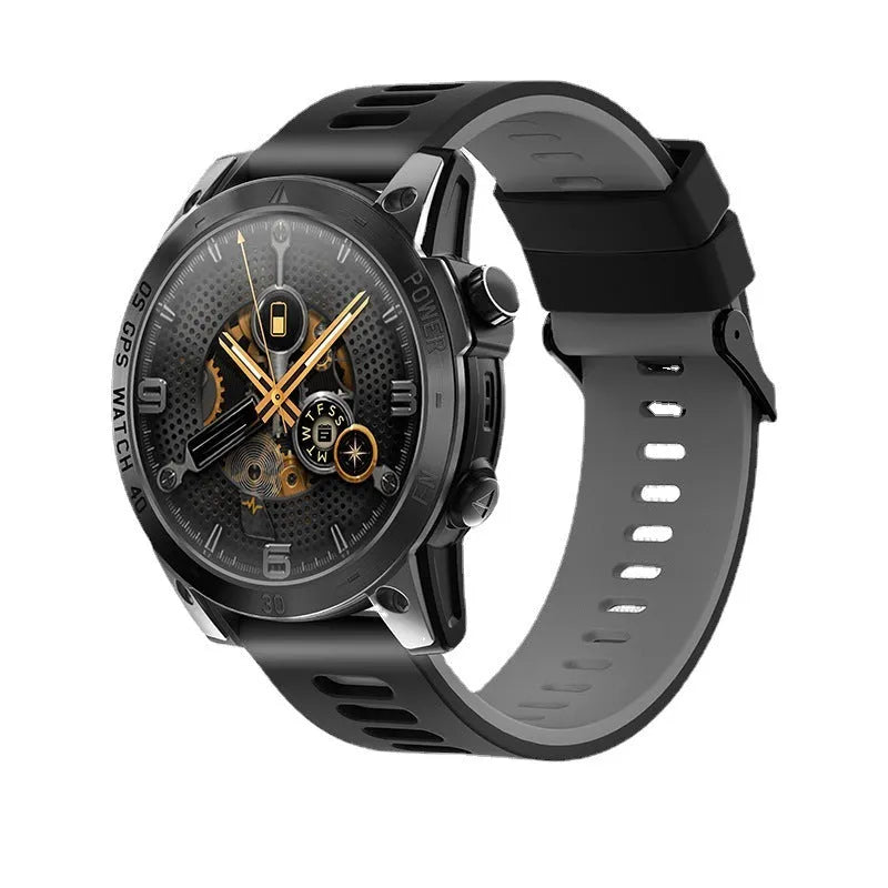 GPS outdoor sports watch black 1.43 inch AMOLED touch screen on wrist