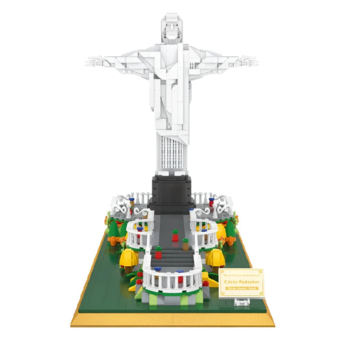 822 Brazil statue building blocks set 1677 small particle pieces in colour box