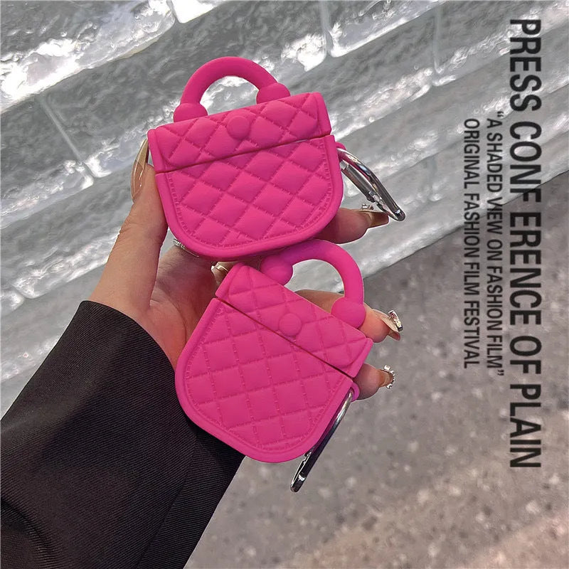 TPU silicone hard shell earphone case for AirPods, Barbie Bag Iron Hook colour, all-inclusive design