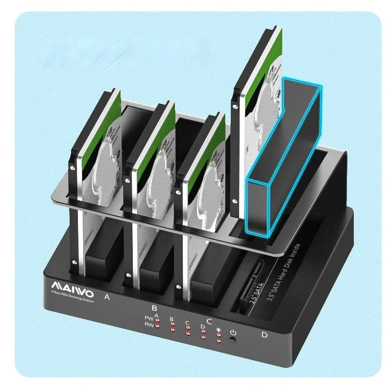 External hard disk enclosure four-bay K305BU3S ABS metal USB 3.0 with power adapter and cables