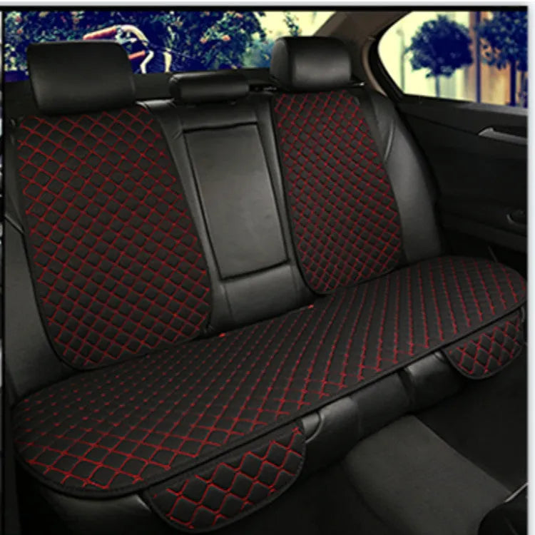Linen car seat cushion with elastic securing straps in multiple colour options