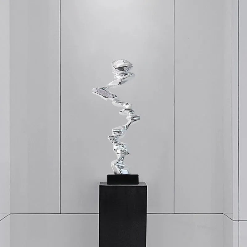 Minimalist abstract still life ornament in plastic and natural resin, modern simplicity style.