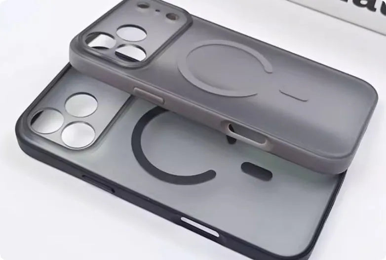 Magnetic skin-feel phone case for iPhone 17 with fine hole lens cover in Matte Black