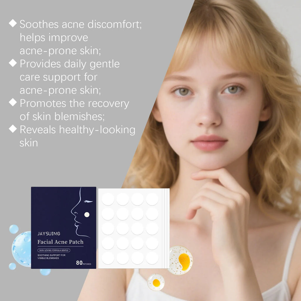 80 hydrocolloid facial acne patches for gentle blemish treatment