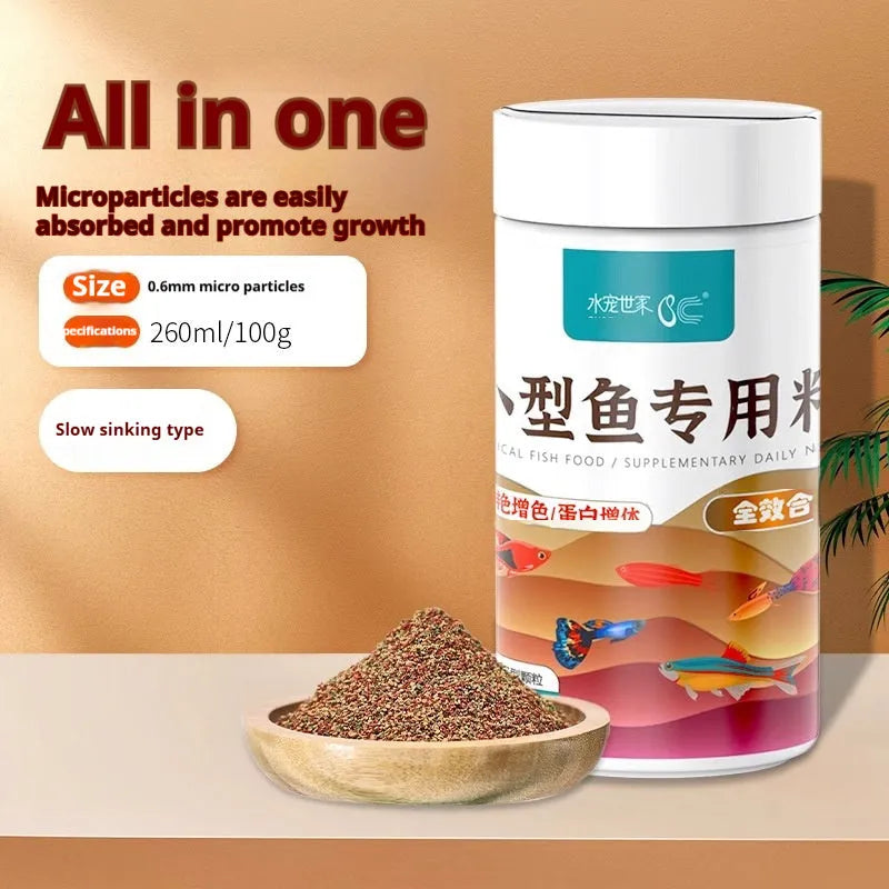 Traffic Lights ornamental fish food granular feed in a bottle with floating and sinking pellet options