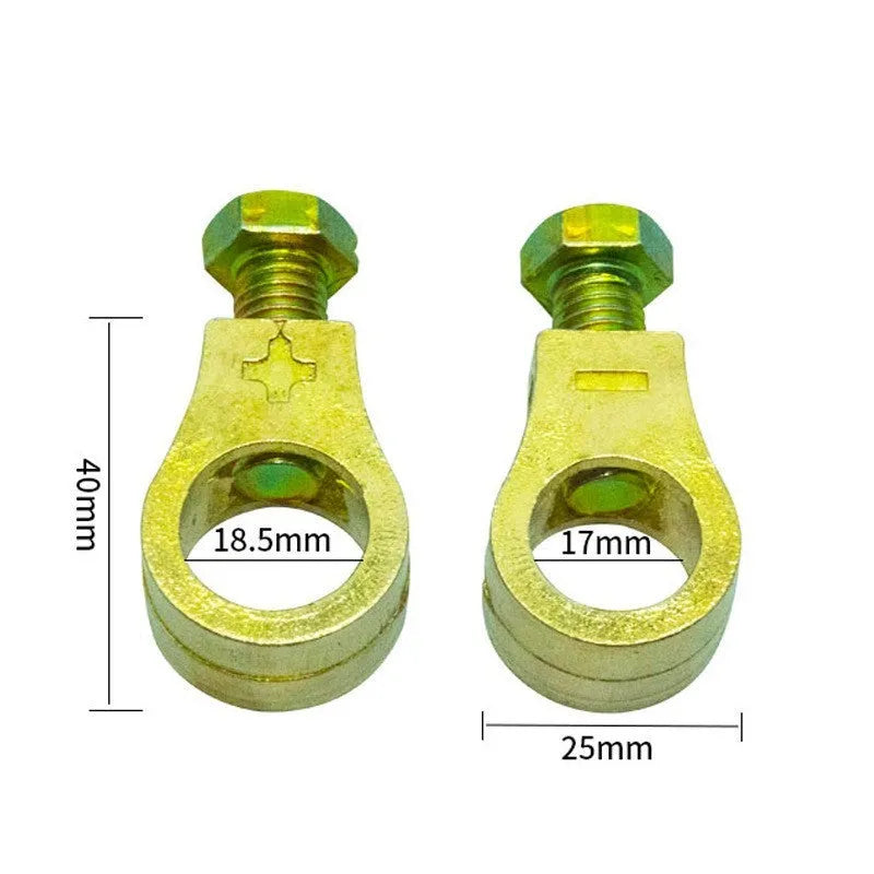 Pure copper automotive battery terminal clamp for 0 gauge wiring connections